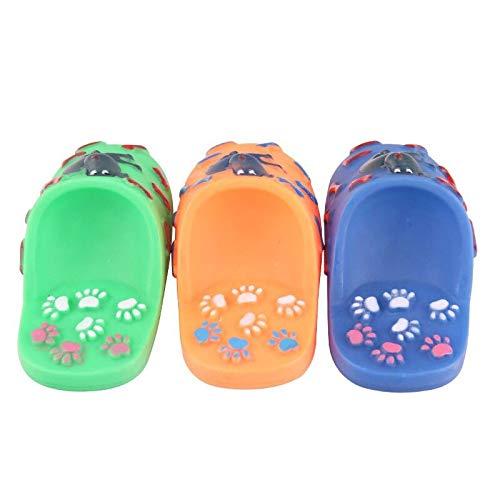 Cobaka 15pcs Dog Toys Durable Squeaky Shoes-Shaped Silicone Toy For Pet Dog Cats Dental Chewing Biting For Puppy Dogs Interactive Toy (Green 1pc - M)