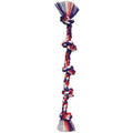 Mammoth Flossy Chews Colored 5 Knot Tug Rope Super X-Lar(6' Long) - Pack of 10
