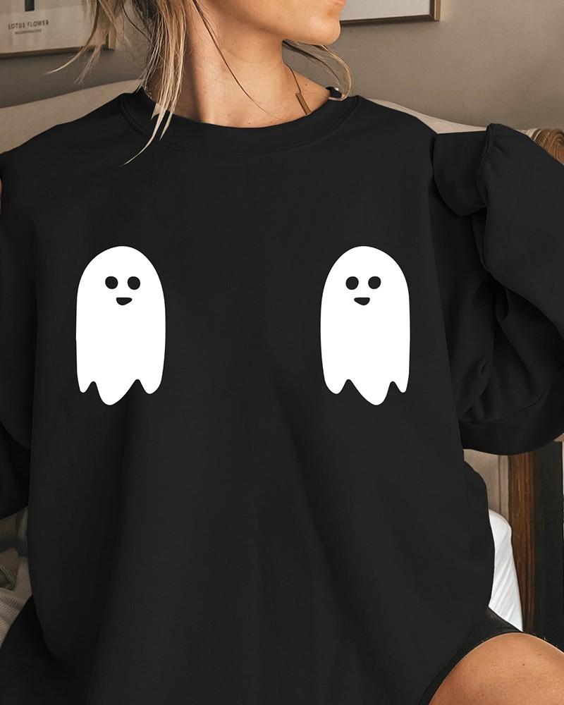 halloween long sleeve graphic print sweatshirt