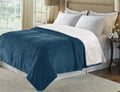 Size Electric Blanket,Flannel Sherpa Washable and Comfortable Heated Blanket with 10 Heat Settings, Safety 10 Hours Auto-Off &amp;Dual Temperature Dual Control by One Blanket(King, Navy)