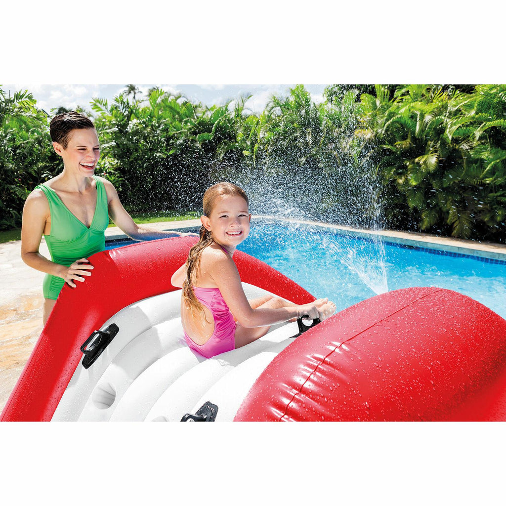intex kool splash inflatable pool slide play center with sprayer, red (2 pack)