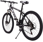 26 Inch Mountain Bike,21 Speed Bicycle with Full Suspension, Adult Road Offroad City Bike, Full Suspension MTB Cycling Road Racing with Anti-Slip Double Disc Brake for Men Women [US in Stock]
