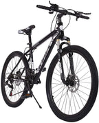 26 Inch Mountain Bike,21 Speed Bicycle with Full Suspension, Adult Road Offroad City Bike, Full Suspension MTB Cycling Road Racing with Anti-Slip Double Disc Brake for Men Women [US in Stock]
