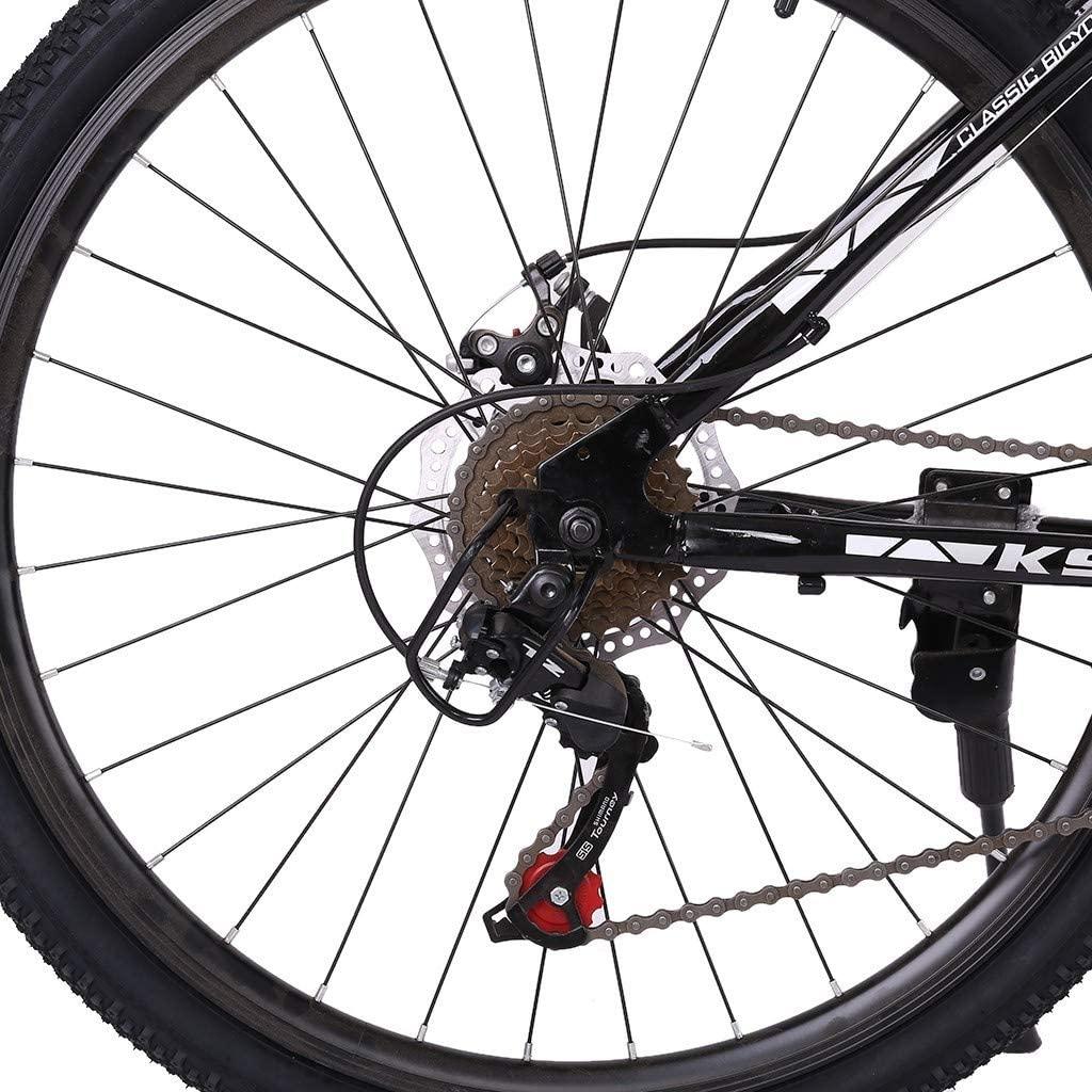 26''Mountain Bike for Adults,MXXJJ Lightweight 21 Speeds Mountain Road Bicycles,Carbon Steel Frame,Dual Disc Brake,Shock-Absorbing