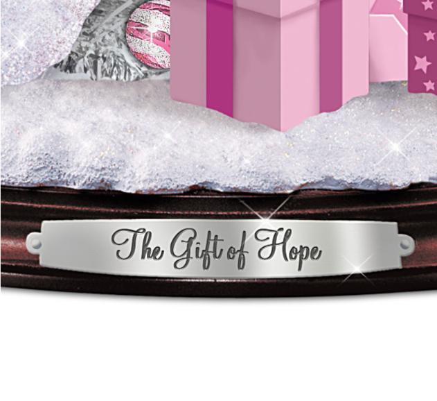 Breast Cancer Awareness Snowman And Pre-Lit Christmas Tree