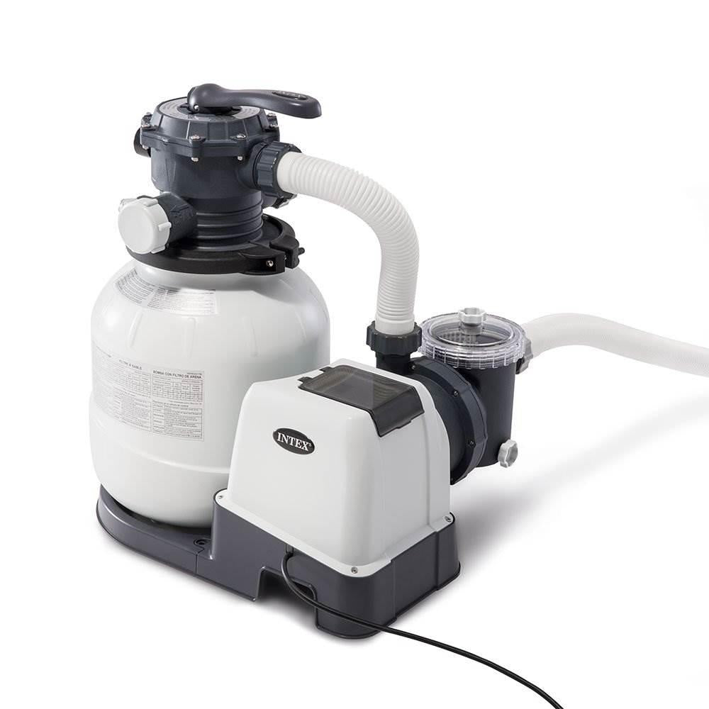 intex 2100 gph pool sand filter pump w/krystal clear saltwater system