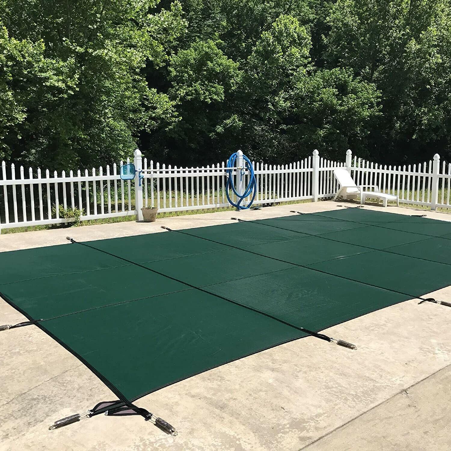 benarome swimming pool cover 16' x 32' safety pool cover for in-ground pool