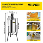 happybuy electric honey extractor 3 frame bee extractor stainless steel honey spinner with stand beekeeping equipment