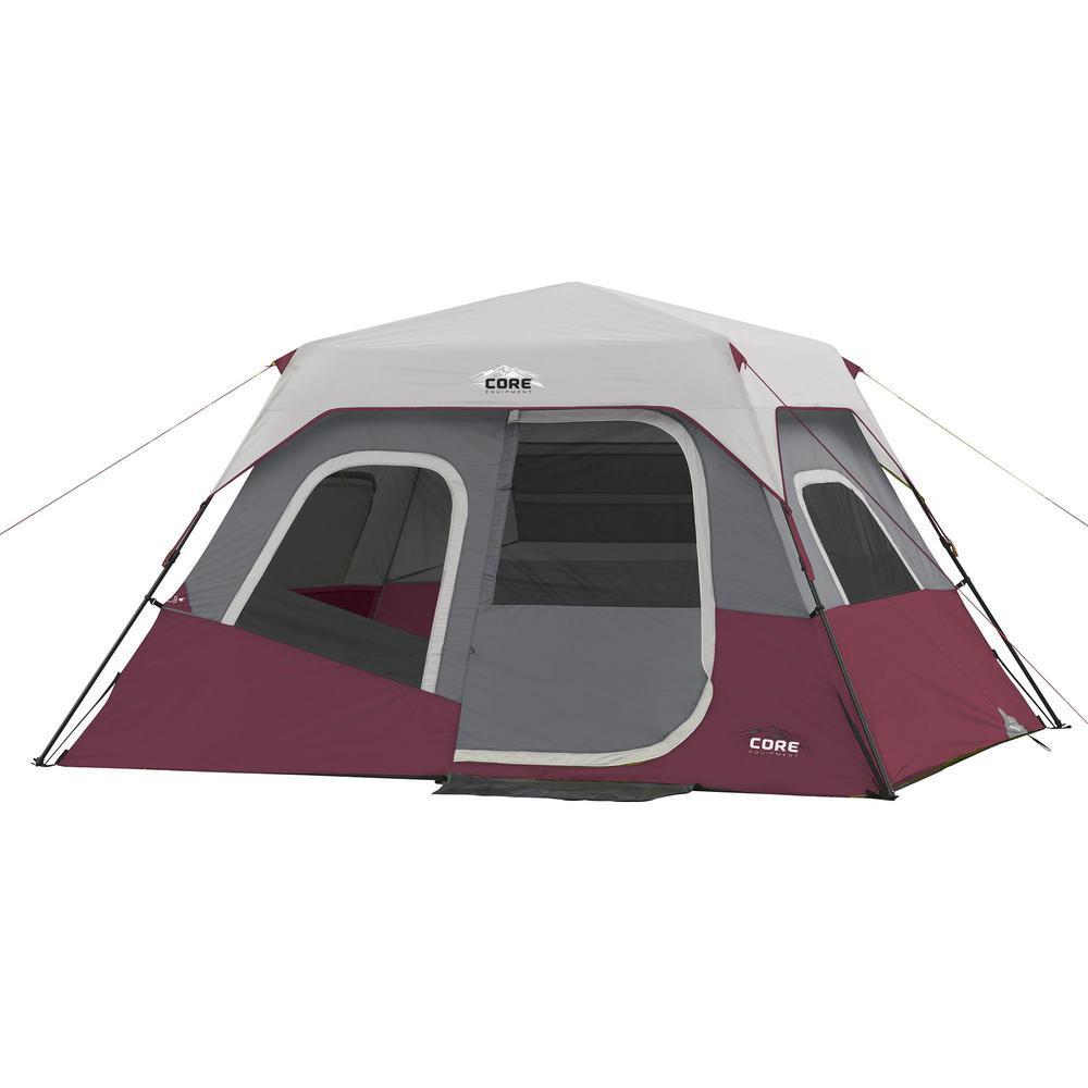 Instant Cabin 11 ft. x 9 ft. x 6 ft. 6-Person Cabin Tent with Air Vents and Loft in Red
