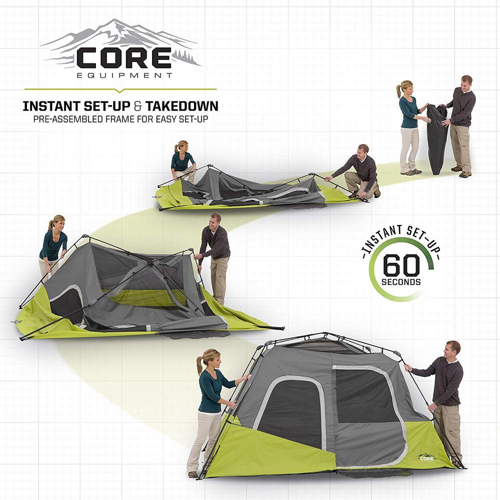 Instant Cabin 11 ft. x 9 ft. x 6 ft. 6-Person Cabin Tent with Air Vents and Loft in Red