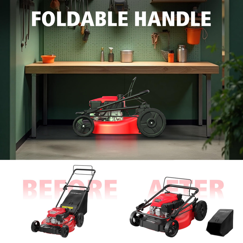 21" Self-Propelled Gas Lawn Mower | 170cc OHV Engine | Rear-Wheel Drive for Slopes | 3-in-1 Bag, Mulch &amp; Dischar| 6 Cutting Heights | Durable Steel Deck| Rear-Wheel Drive | Medium Yard