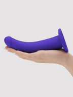 Lovehoney Curved Silicone Suction Cup Dildo 7 Inch, Purple | Purple