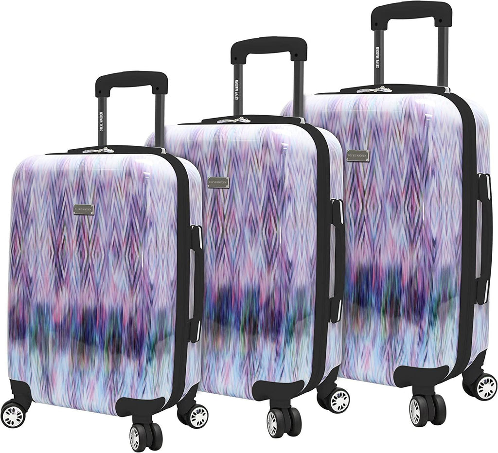 Luggage Collection - 3 Piece Hardside Lightweight Spinner Suitcase Set - Travel Set includes 20 Inch Carry On, 24 inch and 28 Inch Checked Suitcases (Diamond)