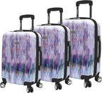 Luggage Collection - 3 Piece Hardside Lightweight Spinner Suitcase Set - Travel Set includes 20 Inch Carry On, 24 inch and 28 Inch Checked Suitcases (Diamond)