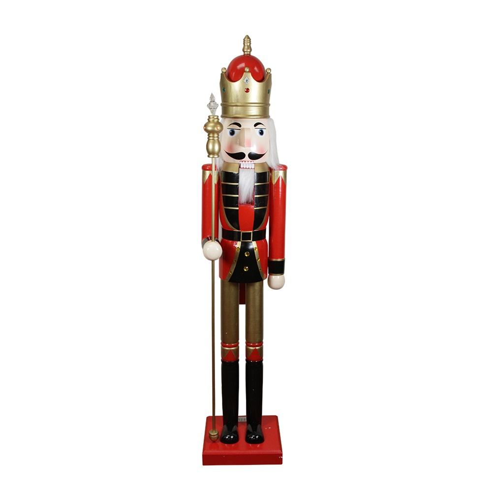 5' Red and White Commercial Size Christmas Nutcracker with Scepter