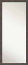 Amanti Art Full Length Mirror (63.5 x 27.5 in.), Brushed Pewter Frame - Floor Mirror, Full Body Mirror - Silver