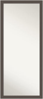 Amanti Art Full Length Mirror (63.5 x 27.5 in.), Brushed Pewter Frame - Floor Mirror, Full Body Mirror - Silver