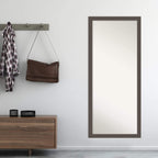 Amanti Art Full Length Mirror (63.5 x 27.5 in.), Brushed Pewter Frame - Floor Mirror, Full Body Mirror - Silver