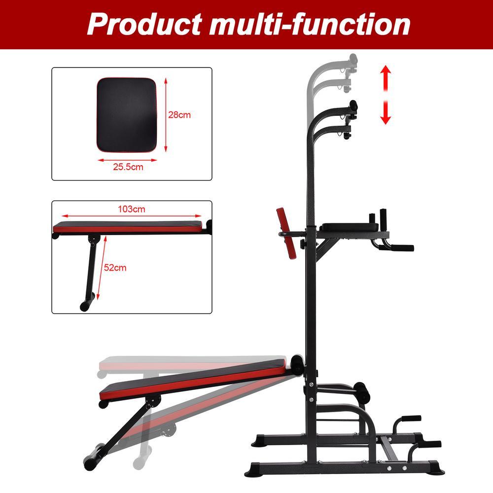 Pull Up Bar Power Tower Adjustable Height for Indoor Home Gym Fitness
