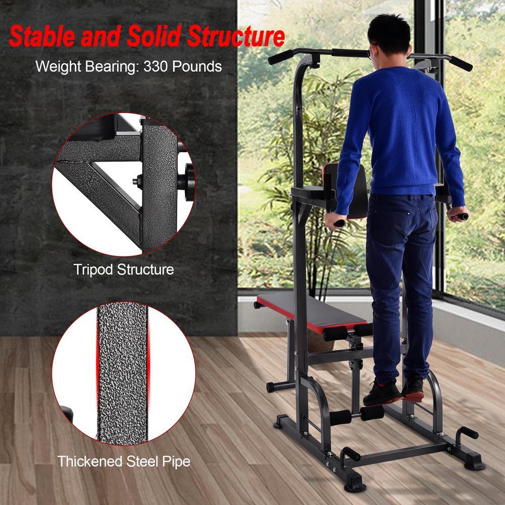 Pull Up Bar Power Tower Adjustable Height for Indoor Home Gym Fitness