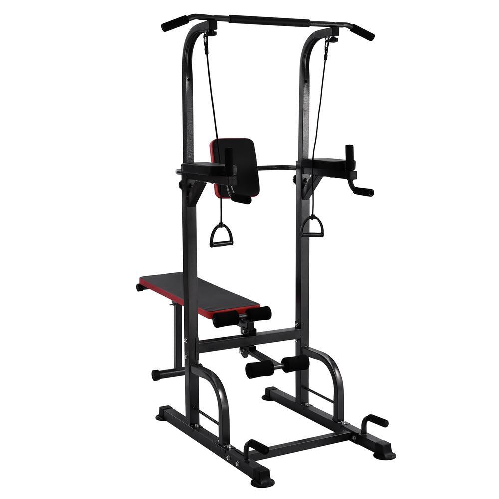 Pull Up Bar Power Tower Adjustable Height for Indoor Home Gym Fitness