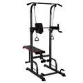 Hemousy Multifunctional Fitness Rack, Workout Dip Station Sit up Bench Adjusting Height Home Gyms Pull Up Dip Station Black