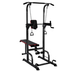 Hemousy Multifunctional Fitness Rack, Workout Dip Station Sit up Bench Adjusting Height Home Gyms Pull Up Dip Station Black