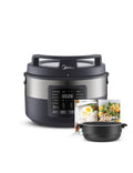 Rice Cooker for 8-Cups Uncooked Rice with 10 Multifunction CooPrograms Including Sauteing, Steaming, and Simmering, Features a Non-Stick Inner Pot with Handles and Glass Lid