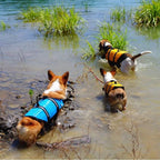 KDKDA Dog Jackets for Winter Windproof Waterproof Reversible Dog Coat for Cold Weather British Style Plaid Warm Dog Vest for Small Medium LarDogs Dog Buoyancy Aid Life Jacket Reflective Safety Vest