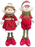 ZMDZA 2PS 60cm Scalable Christmas Elf Decoration Year Home Decoration Gifts Kids Toys Room Ornaments Plush
