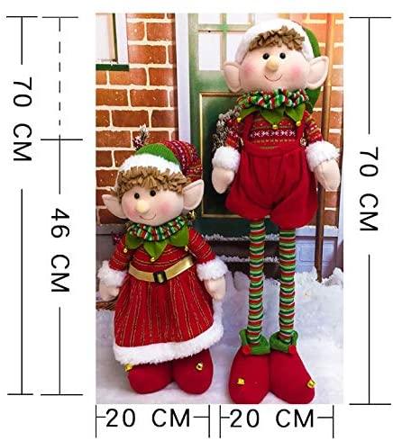 ZMDZA 2PS 60cm Scalable Christmas Elf Decoration Year Home Decoration Gifts Kids Toys Room Ornaments Plush