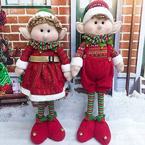 ZMDZA 2PS 60cm Scalable Christmas Elf Decoration Year Home Decoration Gifts Kids Toys Room Ornaments Plush