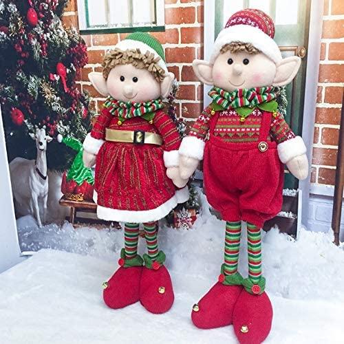 ZMDZA 2PS 60cm Scalable Christmas Elf Decoration Year Home Decoration Gifts Kids Toys Room Ornaments Plush