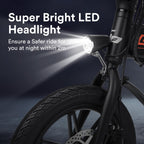 Gorpore 14 In. Portable Folding Electric Bike, Adjustable with LED Headlight 5 Mode Dual Brake, Pedal Assist 250W Powerful Brushless Motor, LarCapacity Battery for Daily Commute