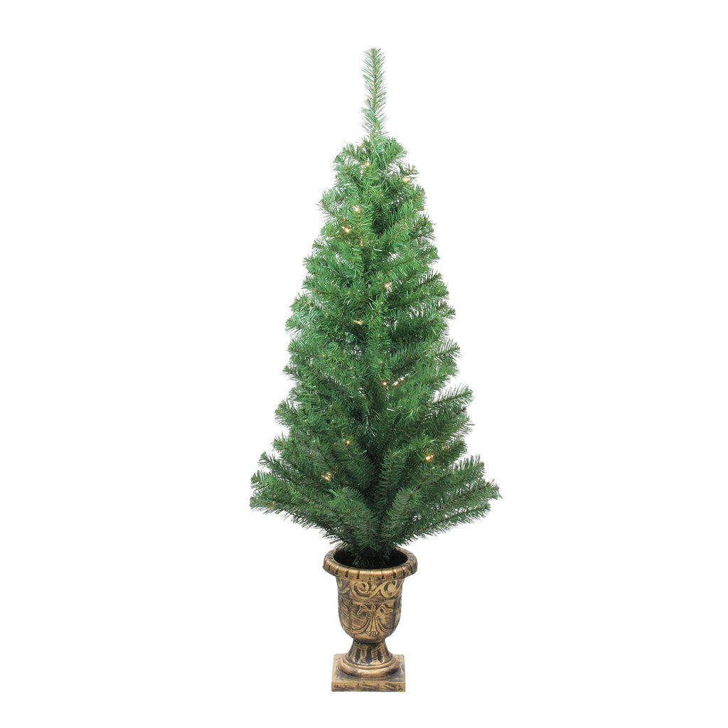 Northlight Prelit Artificial Christmas Trees, Wreath and Garland Set Winter Spruce 5pc - Clear Lights