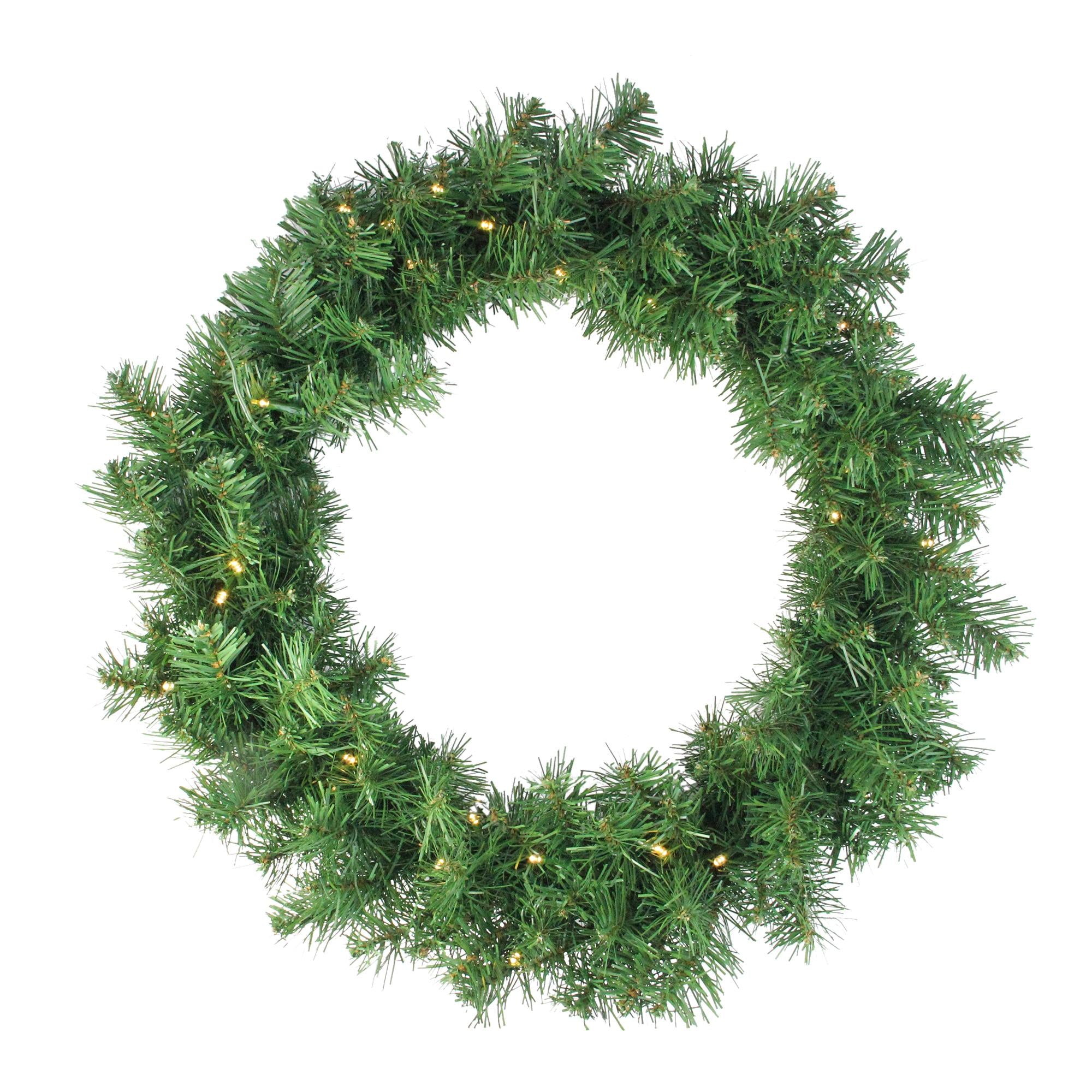 Northlight Prelit Artificial Christmas Trees, Wreath and Garland Set Winter Spruce 5pc - Clear Lights