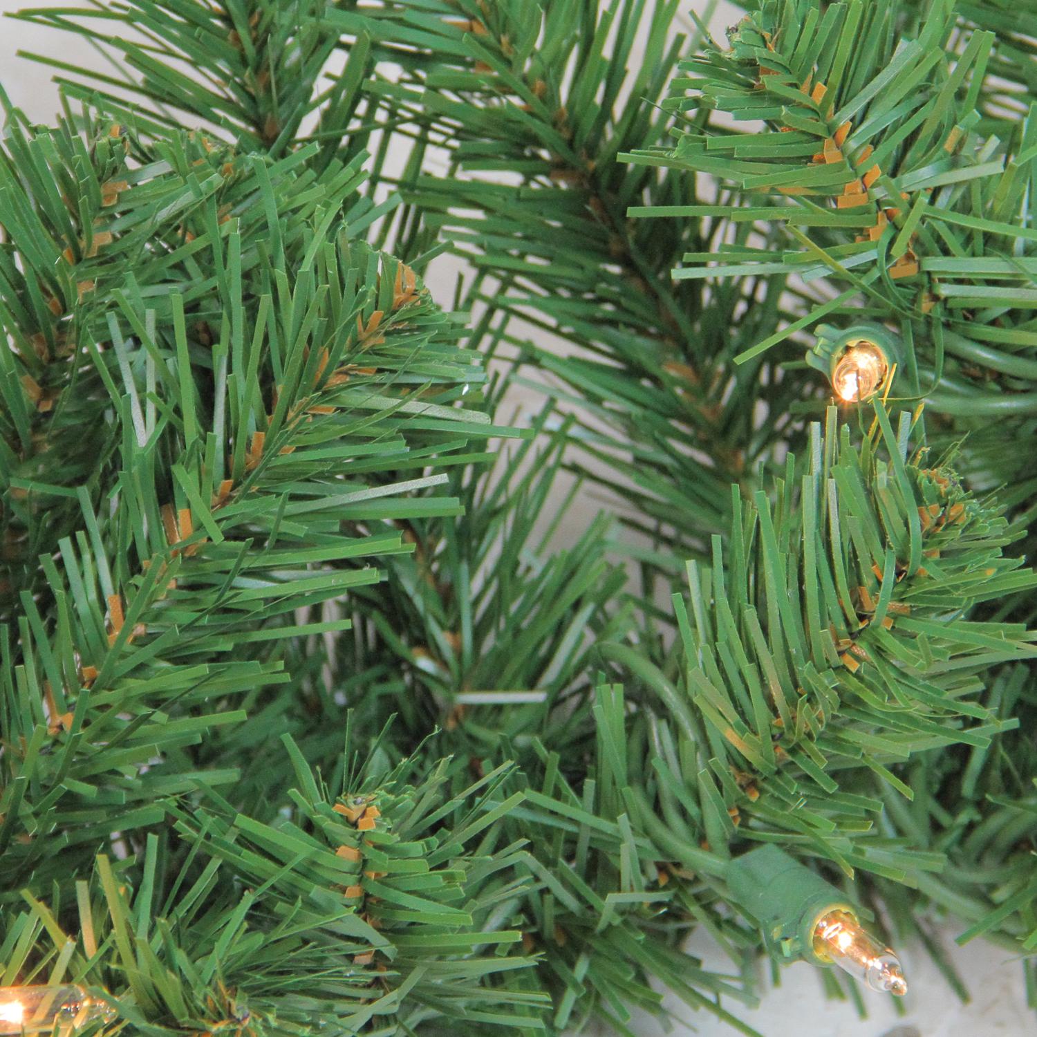 Northlight Prelit Artificial Christmas Trees, Wreath and Garland Set Winter Spruce 5pc - Clear Lights