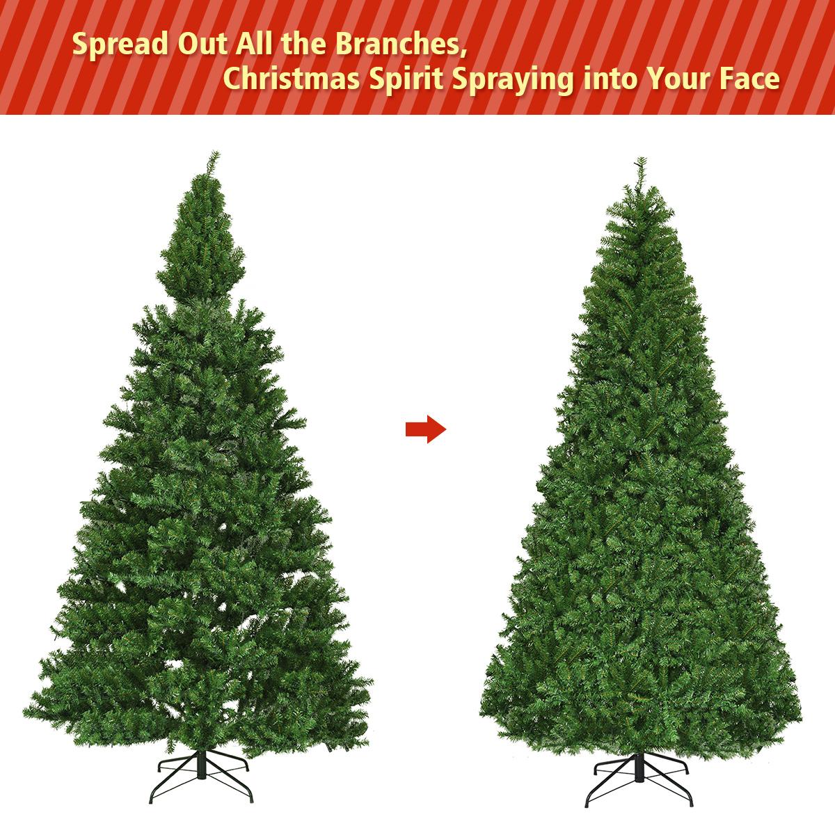 Costway 9Ft Pre-Lit Artificial Christmas Tree Hinged 1000 LED Lights