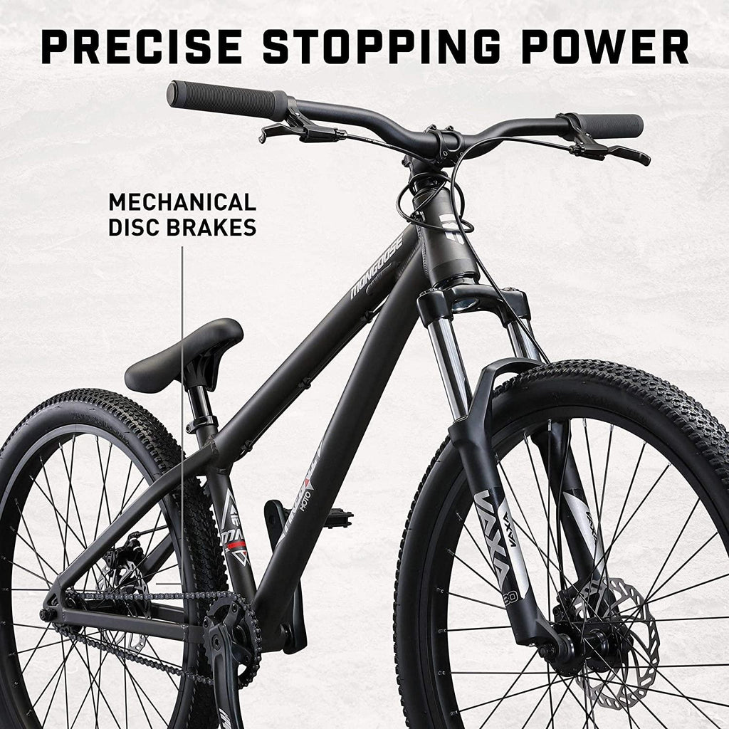 Mongoose Fireball Dirt Jump Mountain Bike, 26-Inch Wheels, Mechanical Disc Brakes
