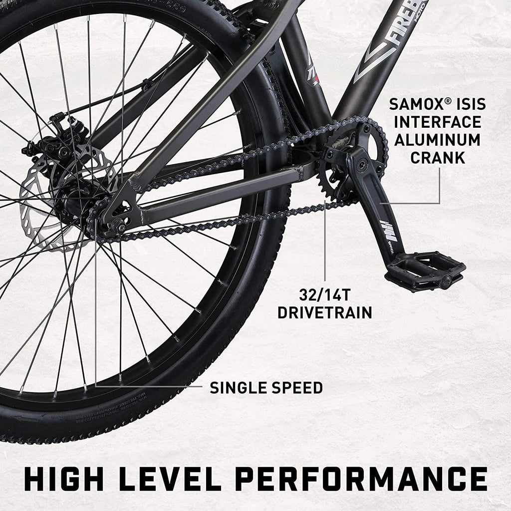 Mongoose Fireball Dirt Jump Mountain Bike, 26-Inch Wheels, Mechanical Disc Brakes
