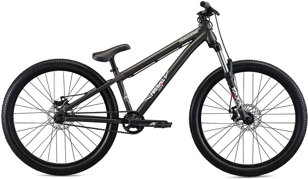 Mongoose Fireball Dirt Jump Mountain Bike, 26-Inch Wheels, Mechanical Disc Brakes
