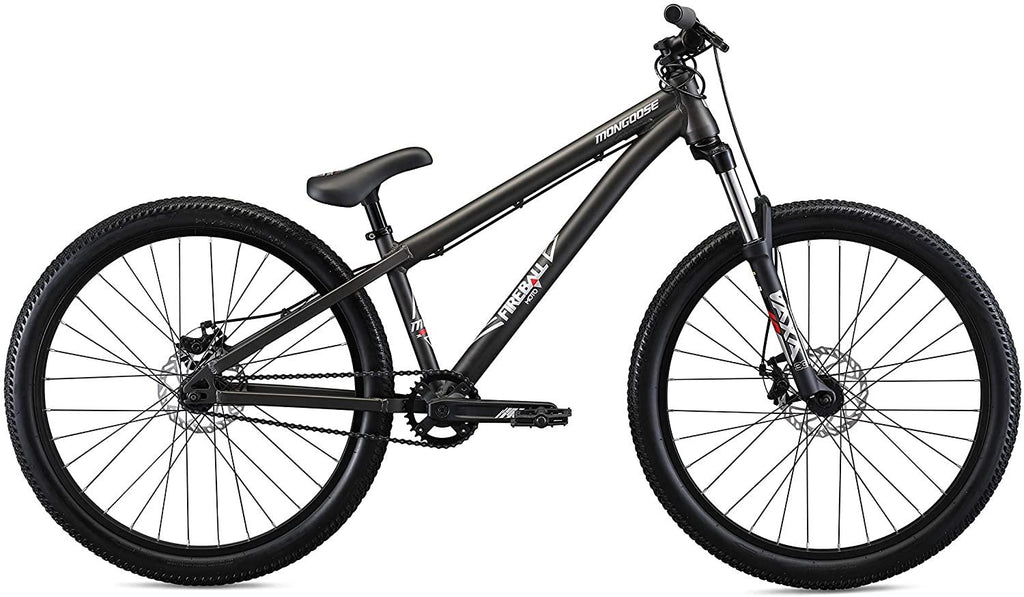 Mongoose Fireball Dirt Jump Mountain Bike, 26-Inch Wheels, Mechanical Disc Brakes