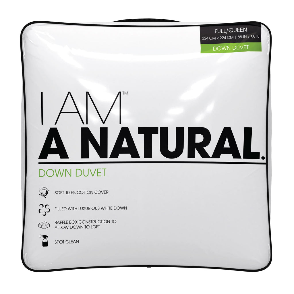 I AM Natural Down Duvet-Comforter in White with 550 FP in 68"x88"