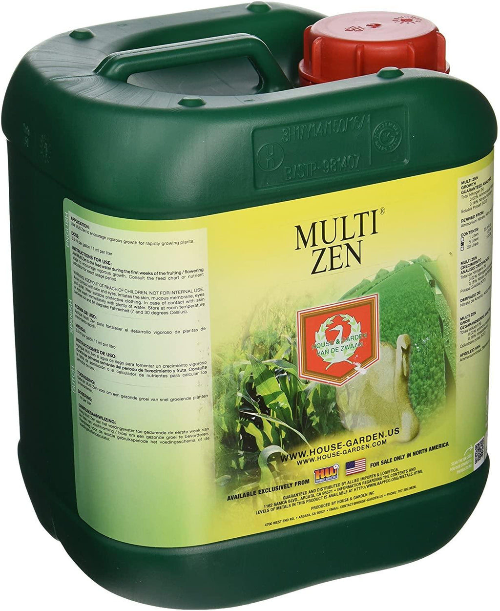 house &amp; garden hgmzn05l multi zen fertilizer, 5 l