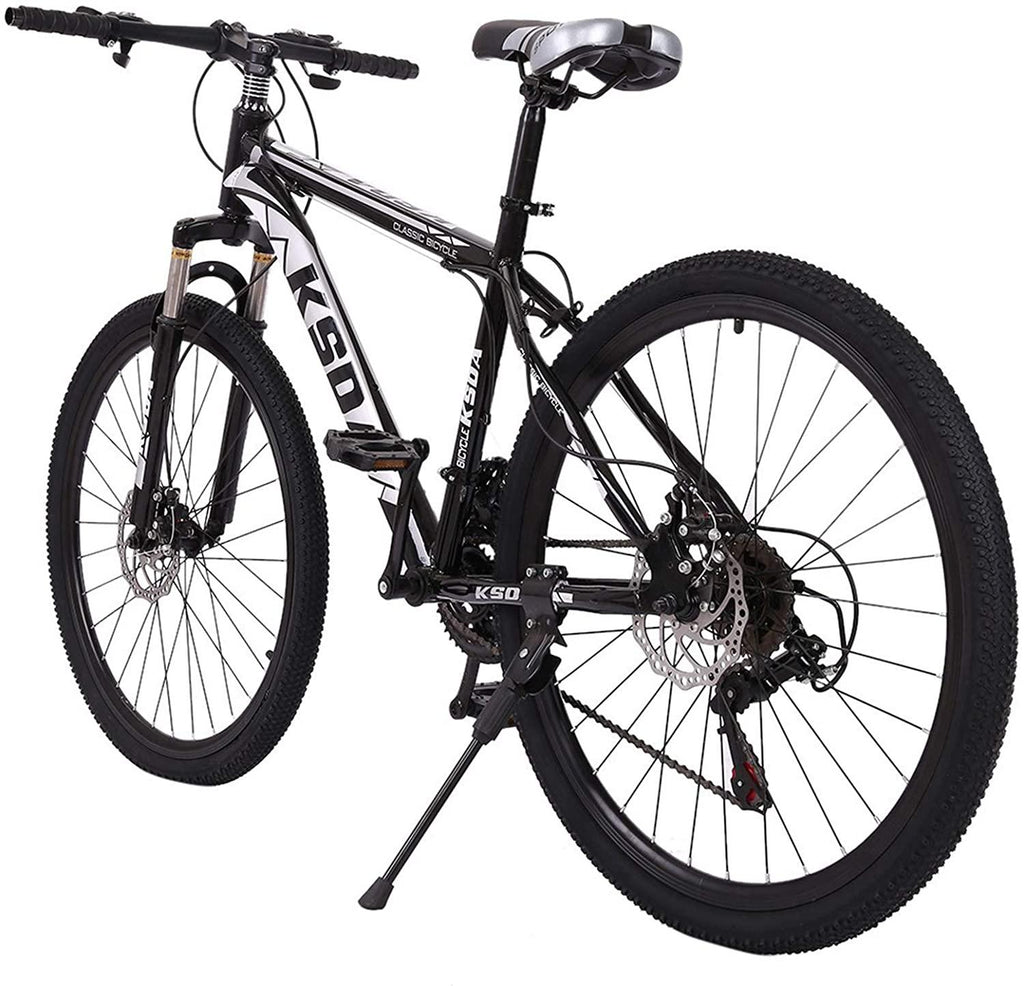 DREAMQJ 26 inch Mountain Bike for Men Women Carbon Steel Bicycle 21 Speed Bicycle Adult Mountain Bike Student Outdoors Unisex Bike Full Suspension MTB Bike for Cycling Mountain Bicycles (Black Gray)