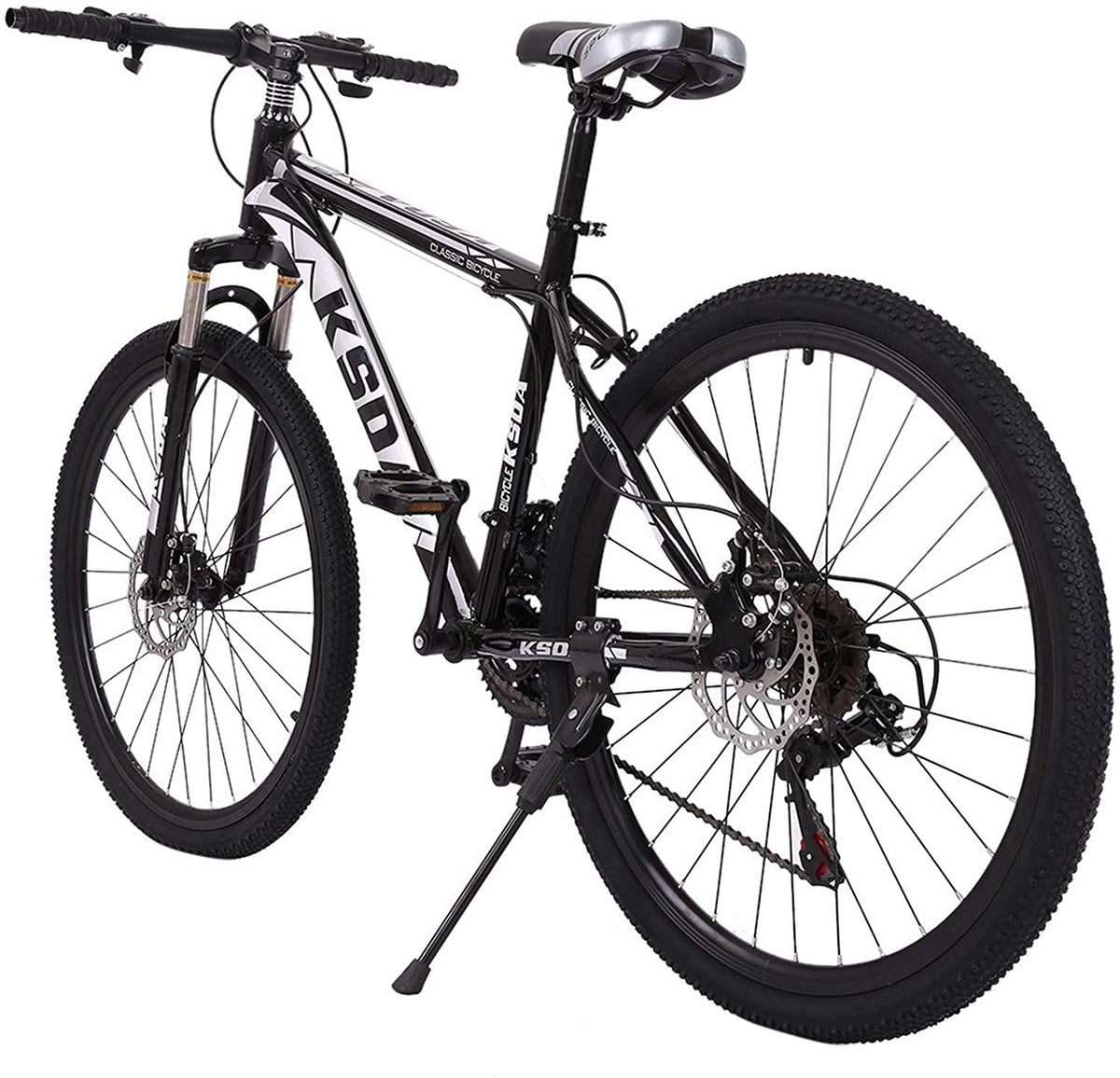 DREAMQJ 26 inch Mountain Bike for Men Women Carbon Steel Bicycle 21 Speed Bicycle Adult Mountain Bike Student Outdoors Unisex Bike Full Suspension MTB Bike for Cycling Mountain Bicycles (Black Gray)