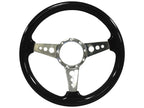 Volante Steering Wheels; S9 Sport Black Ash Finished Wood Grip with 3-Spoke Holes