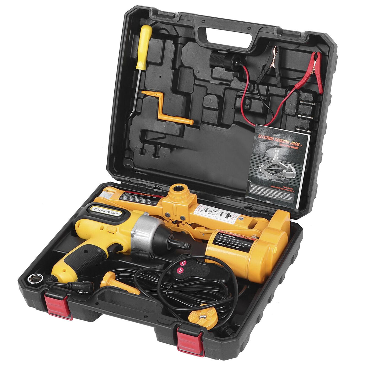 42cm 3 Ton Car Electric Scissor Jack Lift DC 12V Floor Lift Tire Repair Tool