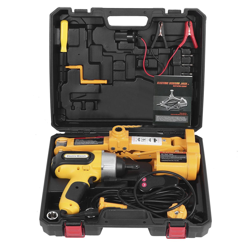 42cm 3 Ton Car Electric Scissor Jack Lift DC 12V Floor Lift Tire Repair Tool