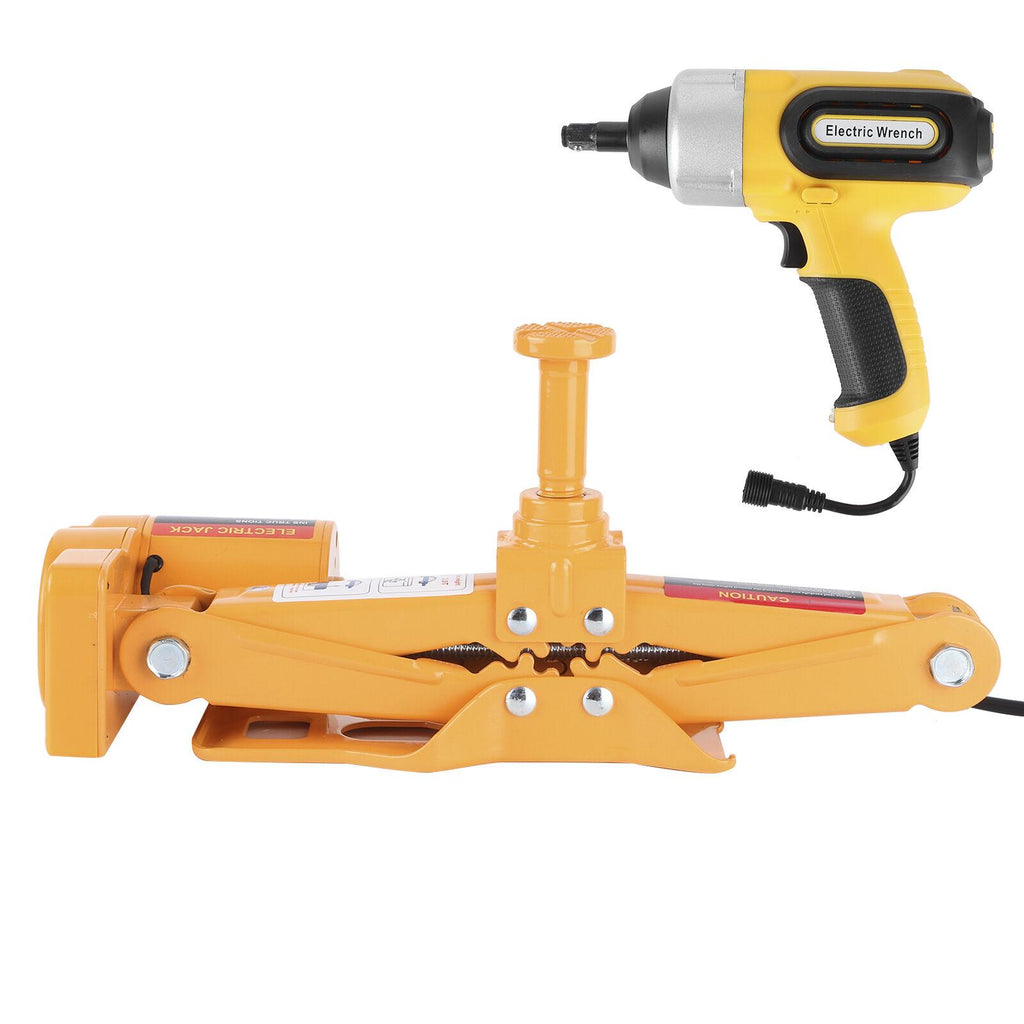42cm 3 Ton Car Electric Scissor Jack Lift DC 12V Floor Lift Tire Repair Tool